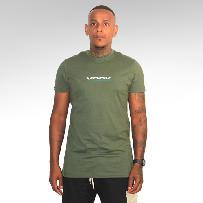 casual slim simples verde militar